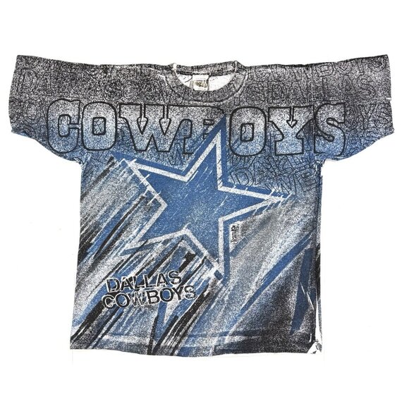Vintage Magic Johnson NFL Dallas Cowboys T-Shirt Mens Sz Large AOP Double Sided